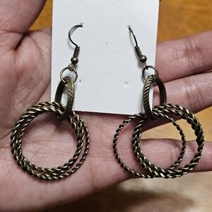 Elegant Gold-Toned Twisted Hoop Earrings